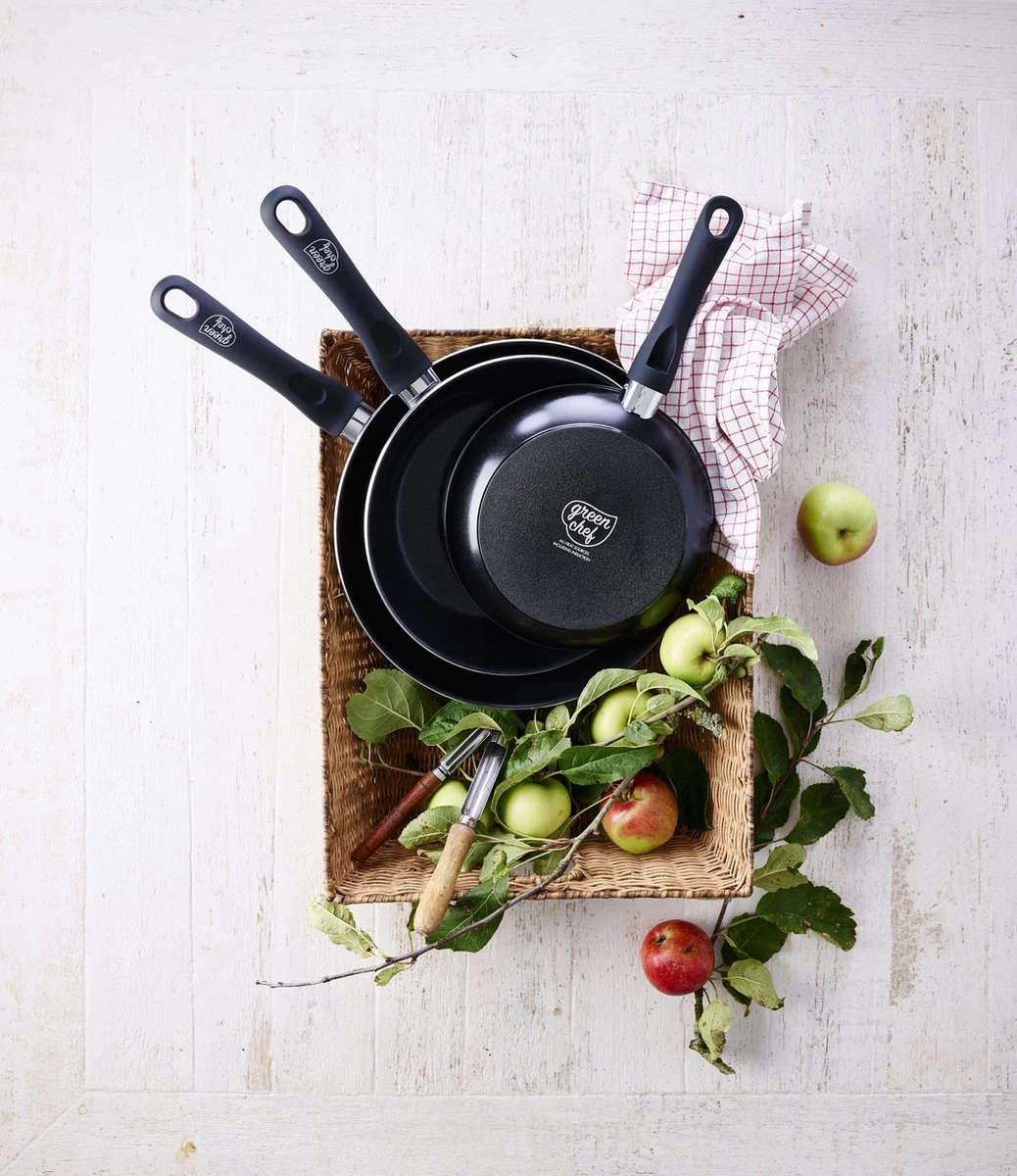 GreenChef Diamond Wokpan 28cm - Zwart - Inductie - PFAS-vrij 3 GreenChef Diamond Wokpan 28cm - Zwart - Inductie - PFAS-vrij - Afbeelding 3