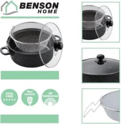 Benson Frituurpan Met Korf - Ø 26 Cm - Carbonstaal Met Marmer Coating -Pot Benodigdheden Winkel 1162x1200 1