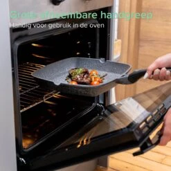 Coninx Grillpan 28CM - Steakpan - Afneembare Handgreep - PFAS-vrij - Grijs -Pot Benodigdheden Winkel 1198x1200 10