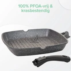 Coninx Grillpan 28CM - Steakpan - Afneembare Handgreep - PFAS-vrij - Grijs -Pot Benodigdheden Winkel 1198x1200 9