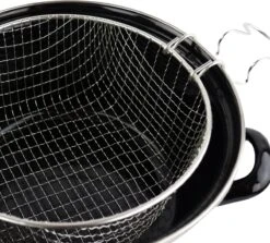 Orange85 Frituurpan - Zwart - Inductie - Emaille - Diameter 24 Cm - Met Draadmand - 3,5 Liter -Pot Benodigdheden Winkel 1200x1085 2