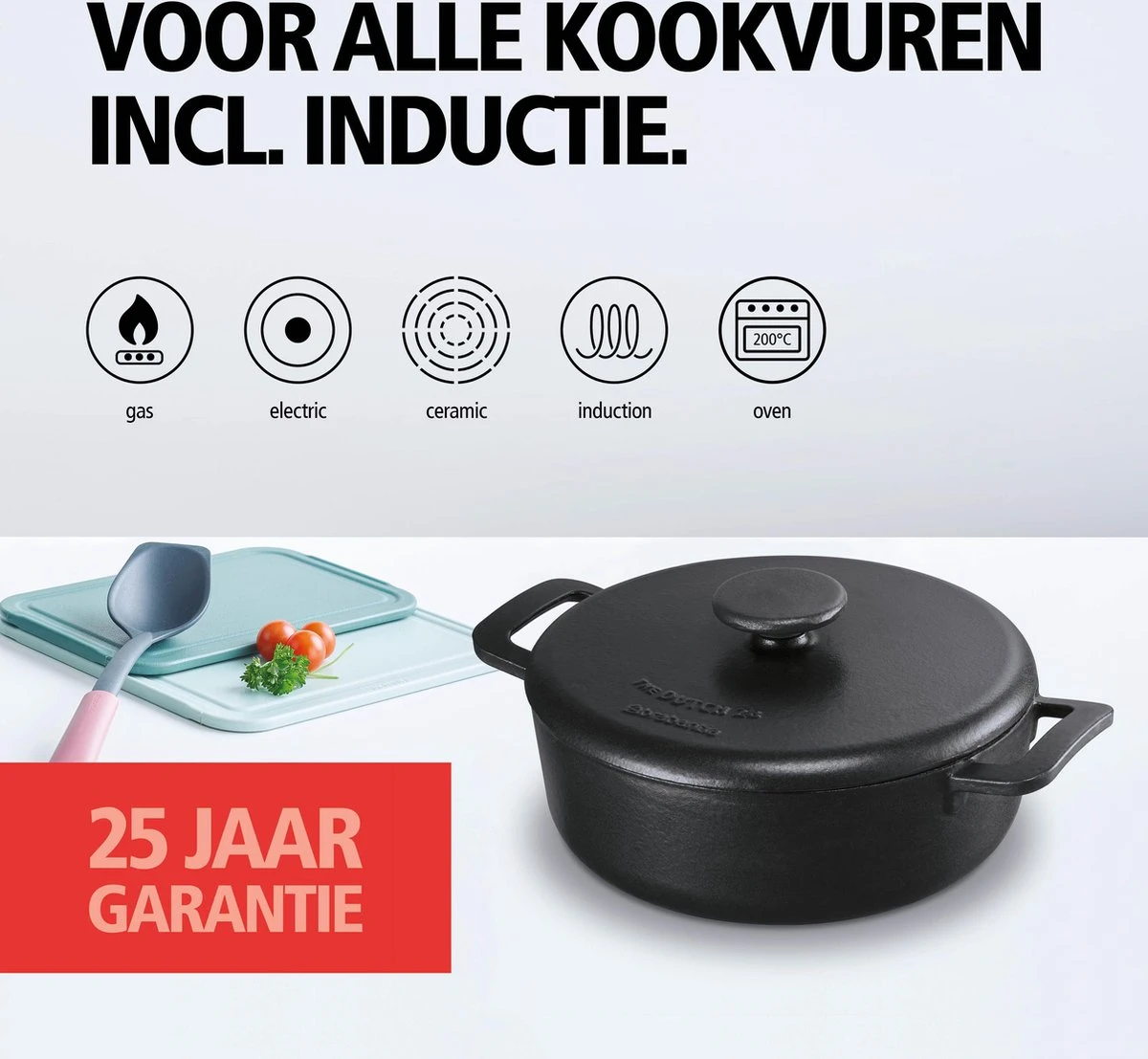 Brabantia The Dutch Braadpan - Matt Black - 28 Cm - Gietijzer 7 Brabantia The Dutch Braadpan - Matt Black - 28 Cm - Gietijzer - Afbeelding 7