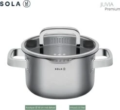 Sola Pannenset Juvia - 4 Delig - Ø 16,16,18,20 Cm - Zilver - RVS - Sandwichbodem 30 Sola Pannenset Juvia - 4 Delig - Ø 16,16,18,20 Cm - Zilver - RVS - Sandwichbodem -Pot Benodigdheden Winkel 1200x1110