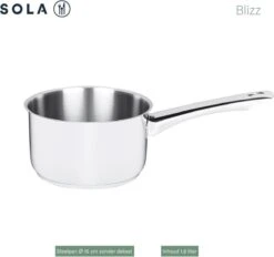 Sola Pannenset Blizz - 4 Delig - Ø Cm - Zilver - RVS - Sandwichbodem -Pot Benodigdheden Winkel 1200x1129
