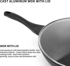 Swiss Pro+ Wokpan - Met Glazen Deksel - 28cm - Zwart -Pot Benodigdheden Winkel 1200x1133