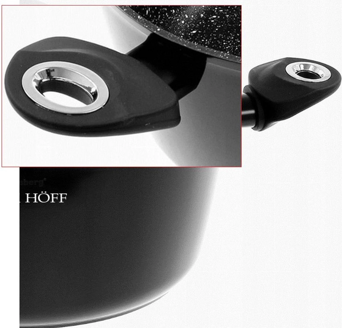 Pannenset - Kookpan - Inductie - 15 Delig Marmeren Coating - Zwart 4 Pannenset - Kookpan - Inductie - 15 Delig Marmeren Coating - Zwart - Afbeelding 4