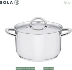 Sola Pannenset Blizz - 4 Delig - Ø Cm - Zilver - RVS - Sandwichbodem -Pot Benodigdheden Winkel 1200x1160