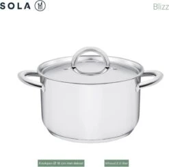 Sola Pannenset Blizz - 4 Delig - Ø Cm - Zilver - RVS - Sandwichbodem -Pot Benodigdheden Winkel 1200x1187 1