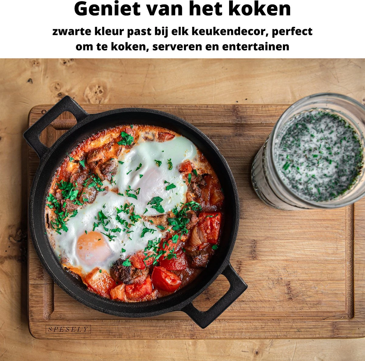 Spesely® Gietijzeren Pan Met Handvaten - Koekenpan - Hapjespan - Diameter 20cm - Gietijzeren Pan Bbq 5 Spesely® Gietijzeren Pan Met Handvaten - Koekenpan - Hapjespan - Diameter 20cm - Gietijzeren Pan Bbq - Afbeelding 5