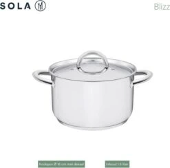 Sola Pannenset Blizz - 4 Delig - Ø Cm - Zilver - RVS - Sandwichbodem -Pot Benodigdheden Winkel 1200x1187