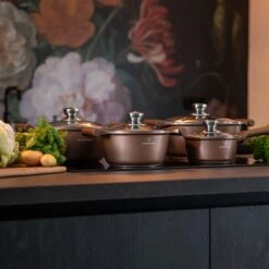 Herenthal Inductie Pannenset- Luxe 10-delige Koekenpannenset - Voor Alle Warmtebronnen - Met Glazen Deksels - Koper -Pot Benodigdheden Winkel 1200x1200 13