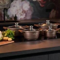 Herenthal Inductie Pannenset- Luxe 10-delige Koekenpannenset - Voor Alle Warmtebronnen - Met Glazen Deksels - Koper -Pot Benodigdheden Winkel 1200x1200 15