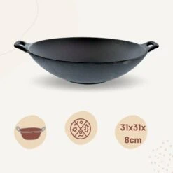 Orange85 Gietijzeren Wokpan - Alle Warmtebronnen - Inductie - Wok - Zwart - 31cm - Gietijzer - Wokpannen -Pot Benodigdheden Winkel 1200x1200 283