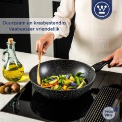 Westinghouse Wokpan Inductie - Ø 30 Cm - Zwart Marmer - Met Deksel -Pot Benodigdheden Winkel 1200x1200 313
