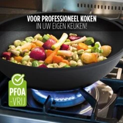 Rosmarino Black Line - Wokpan - Ø30cm - 100% PFAS & PFOA Vrij - Gegoten Aluminium - Non-stick Minerale Coating - Ergonomische Handgreep - Geschikt Voor Alle Warmtebronnen & Vaatwasser -Pot Benodigdheden Winkel 1200x1200 318