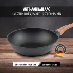 Rosmarino Black Line - Wokpan - Ø30cm - 100% PFAS & PFOA Vrij - Gegoten Aluminium - Non-stick Minerale Coating - Ergonomische Handgreep - Geschikt Voor Alle Warmtebronnen & Vaatwasser -Pot Benodigdheden Winkel 1200x1200 325