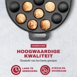 MM Brands Poffertjespan - Poffertjesmaker - Inductie / Oven / BBQ - Inclusief Handvat, Borstel En Vorken -Pot Benodigdheden Winkel 1200x1200 330