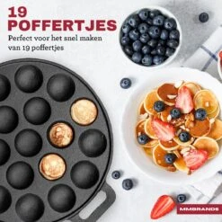 MM Brands Poffertjespan - Poffertjesmaker - Inductie / Oven / BBQ - Inclusief Handvat, Borstel En Vorken -Pot Benodigdheden Winkel 1200x1200 331