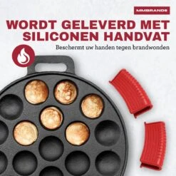 MM Brands Poffertjespan - Poffertjesmaker - Inductie / Oven / BBQ - Inclusief Handvat, Borstel En Vorken -Pot Benodigdheden Winkel 1200x1200 333