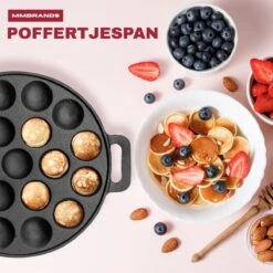 MM Brands Poffertjespan - Poffertjesmaker - Inductie / Oven / BBQ - Inclusief Handvat, Borstel En Vorken -Pot Benodigdheden Winkel 1200x1200 335
