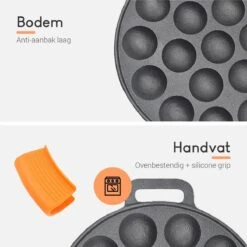Ocina Poffertjespan– 19 Poffertjes – Poffertjesmaker – Poffertjespan Inductie – Poffertjespan Electrisch – Gietijzeren Pan – Inclusief Warmtebestendige Handvaten– Gratis Receptenboek -Pot Benodigdheden Winkel 1200x1200 336
