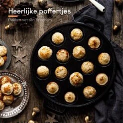 Ocina Poffertjespan – Combo Pack – 19 Poffertjes – Poffertjesmaker – Poffertjespan Inductie – Poffertjespan Electrisch – Gietijzeren Pan - Inclusief Doseerfles, Handvaten, 6x Poffertjesvorken En Invetkwast – Gratis Receptenboek -Pot Benodigdheden Winkel 1200x1200 362