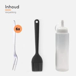 Ocina Poffertjespan Accessoires Set - Doseerfles - Poffertjes Spuitfles - 6x Poffertjes Vork - Kwast - Siliconen Kwast - Bakkwast - Gratis Poffertjes E-Book -Pot Benodigdheden Winkel 1200x1200 368