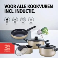 BRABANTIA START 2 COOK Pannenset - 4 Delig - Inductie - Keramische Anti Aanbaklaag - Pfas Vrij -Pot Benodigdheden Winkel 1200x1200 397