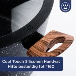 Westinghouse Hapjespan Inductie - Ø 28 Cm - Zwart Marmer Wood - Speciale Editie - Met Deksel - Geschikt Voor Alle Warmtebronnen -Pot Benodigdheden Winkel 1200x1200 443