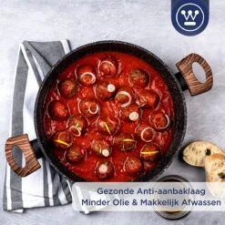 Westinghouse Hapjespan Inductie - Ø 28 Cm - Zwart Marmer Wood - Speciale Editie - Met Deksel - Geschikt Voor Alle Warmtebronnen -Pot Benodigdheden Winkel 1200x1200 446