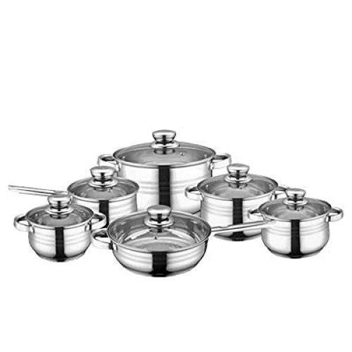 Royalty Line Luxe Pannenset - 12 Delig - RVS 2 Royalty Line Luxe Pannenset - 12 Delig - RVS - Afbeelding 2