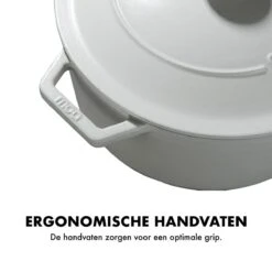MOA Gietijzeren Braadpan - Inhoud 5,7 Liter - 26CM - Rond - Alle Warmtebronnen - Ook Voor Inductie - Gewicht 5,8 Kg - Wit - C26W -Pot Benodigdheden Winkel 1200x1200 637