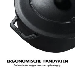 MOA Gietijzeren Braadpan - Inhoud 5,7 Liter - 26CM - Rond - Alle Warmtebronnen - Ook Voor Inductie - Gewicht 5,8 Kg - Zwart - C26B -Pot Benodigdheden Winkel 1200x1200 645