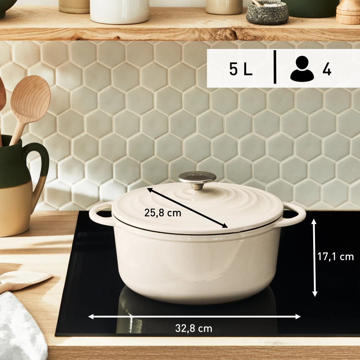 Tefal LOV Braadpan - 5L - Ø25 Cm - Beige 11 Tefal LOV Braadpan - 5L - Ø25 Cm - Beige - Afbeelding 11