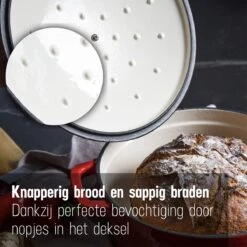 Daumonet Carême Rouge Gietijzeren Braadpan - Sudderpan Kersen Rood - Rond - Ø26 Cm - 4,4 Liter - PFAS & PFOA Vrij - Emaille - Geschikt Voor Alle Warmtebronnen - Elektrisch - Gas - Halogeen - Inductie - Keramisch - Vaatwasserbestendig -Pot Benodigdheden Winkel 1200x1200 680