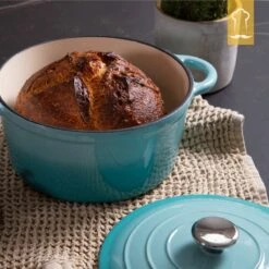 Chefarone Gietijzeren Pan - Braadpan Inclusief Deksel - Geschikt Voor Alle Warmtebronnen - Geëmailleerd Blauw -Pot Benodigdheden Winkel 1200x1200 699