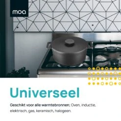 MOA Gietijzeren Braadpan - Inhoud 4,75 Liter - 26CM - Rond - Alle Warmtebronnen - Ook Voor Inductie - Gewicht 5,8 Kg - Zwart - MOAMC26B -Pot Benodigdheden Winkel 1200x1200 705