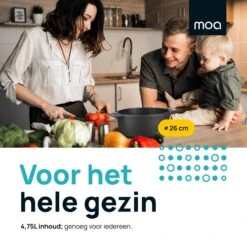 MOA Gietijzeren Braadpan - Inhoud 4,75 Liter - 26CM - Rond - Alle Warmtebronnen - Ook Voor Inductie - Gewicht 5,8 Kg - Zwart - MOAMC26B -Pot Benodigdheden Winkel 1200x1200 706