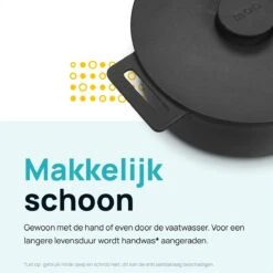 MOA Gietijzeren Braadpan - Inhoud 4,75 Liter - 26CM - Rond - Alle Warmtebronnen - Ook Voor Inductie - Gewicht 5,8 Kg - Zwart - MOAMC26B -Pot Benodigdheden Winkel 1200x1200 707
