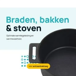 MOA Gietijzeren Braadpan - Inhoud 7,1 Liter - 29CM - Rond - Alle Warmtebronnen - Ook Voor Inductie - Gewicht 7,6 Kg - Zwart - MC29B -Pot Benodigdheden Winkel 1200x1200 726
