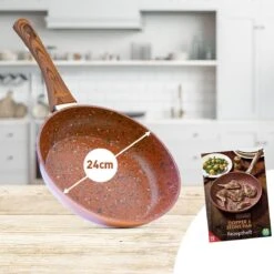 Livington Copper & Stone Pan - 24cm Koekenpan- Anti-aanbaklaag En Krasbestendig - Graniet Look - Binnenste Steenlaag Voor Perfecte Warmteverdeling - Geschikt Voor Ceran, Gas, Elektrisch, Inductie -Pot Benodigdheden Winkel 1200x1200 735