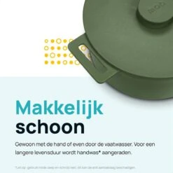 MOA Gietijzeren Braadpan - Inhoud 4,75 Liter - 26CM - Rond - Alle Warmtebronnen - Ook Voor Inductie - Gewicht 5,8 Kg - Olijfgroen - MC26OG -Pot Benodigdheden Winkel 1200x1200 751