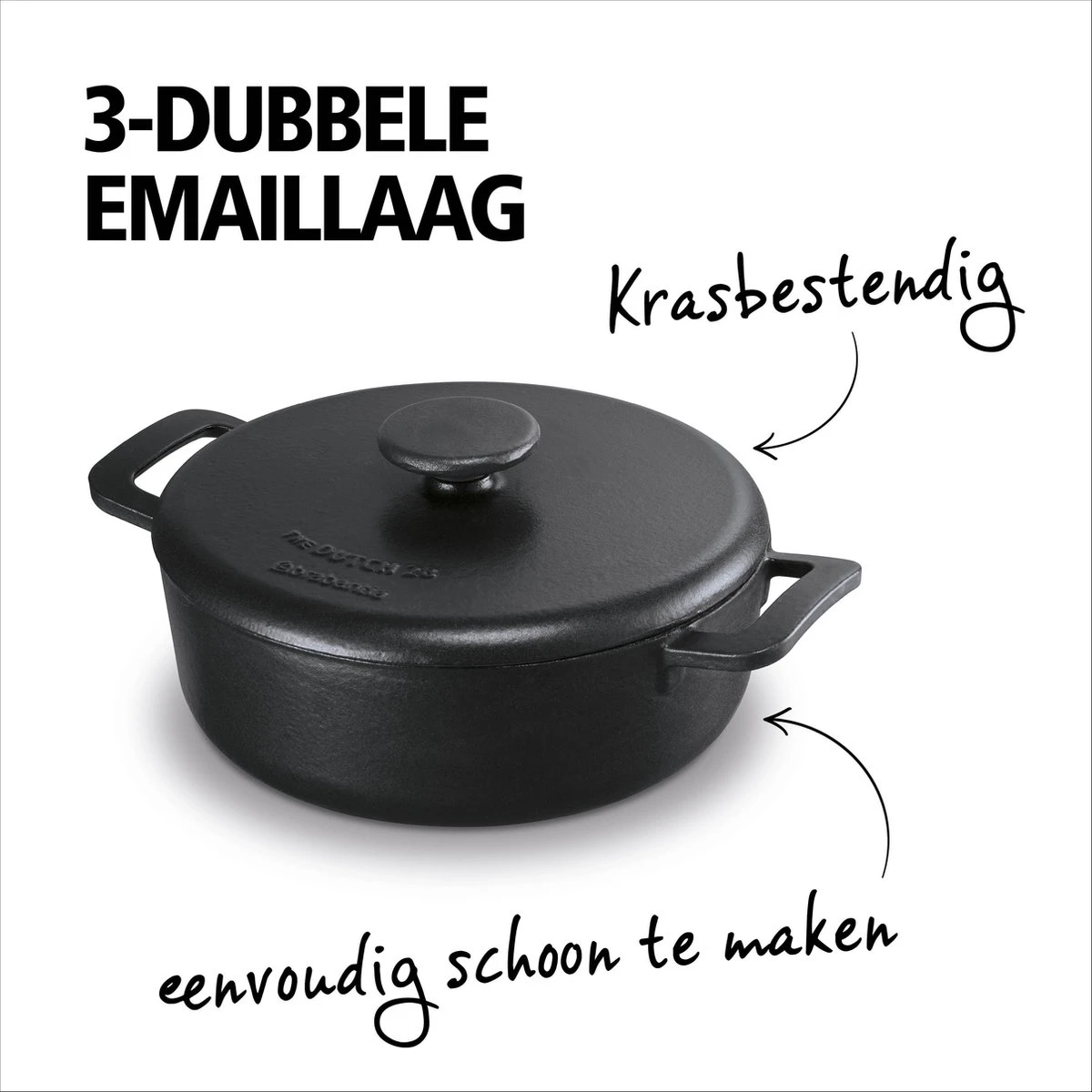 Brabantia The Dutch Braadpan - Matt Black - 28 Cm - Gietijzer 3 Brabantia The Dutch Braadpan - Matt Black - 28 Cm - Gietijzer - Afbeelding 3