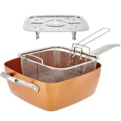 Nuovva Koperen Frituurpan, Met Diepe Zijkanten & Deksel -Pot Benodigdheden Winkel 1200x1200 861