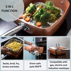 Nuovva Koperen Frituurpan, Met Diepe Zijkanten & Deksel -Pot Benodigdheden Winkel 1200x1200 862