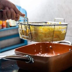 Nuovva Koperen Frituurpan, Met Diepe Zijkanten & Deksel -Pot Benodigdheden Winkel 1200x1200 863