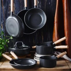 GreenChef Vintage Steelpan 16cm/1.6L - Zwart - Inductie - PFAS-vrij -Pot Benodigdheden Winkel 1200x1200 906