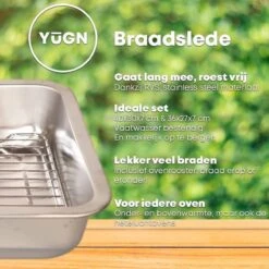 YUGN COMBI Set Braadslede Ovenschaal Combi Braadslee Oven Set - 2x Braadslede Met Rooster Voor Ovengerechten - 36x27x7CM En 40x30x7CM En Inclusief Bakkwast - Cadeau- Cadeautip -Pot Benodigdheden Winkel 1200x1200 939