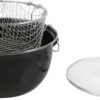 Frituurpan Emaille Met Glazen Deksel En Korf - Ø 26cm - Zwart