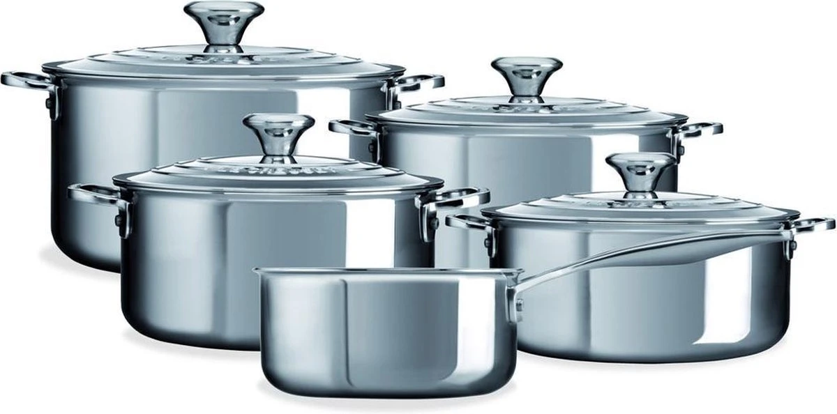 LE CREUSET - RVS Plus - Pannenset 5-delig 1 LE CREUSET - RVS Plus - Pannenset 5-delig